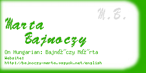 marta bajnoczy business card